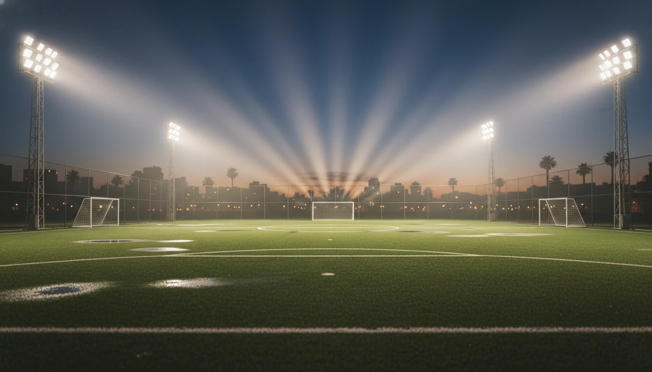 iluminação campo futebol society
